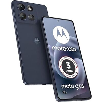 Motorola moto g86 con 3 anni di garanzia (8/256GB, Fotocamera 50MP + flicker cam, Display 6.67" pOLED 120Hz, batteria 5100mAh, MediaTek Dimensity 7300, Android 15), Spellbound Motorola moto g86 con 3 anni di garanzia (8/256GB, Fotocamera 50MP + flicker cam, Display 6.67" pOLED 120Hz, batteria 5100mAh, MediaTek Dimensity 7300, Android 15), Spellbound