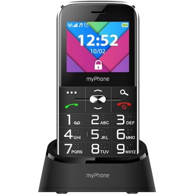 MP myPhone Halo C 2.2" Senior Cellulare Senza contratto con pulsanti grandi, torcia elettrica, dock di ricarica, Dual SIM, Bluetooth, batteria grande 1900mAh, fotocamera nero MP myPhone Halo C 2.2" Senior Cellulare Senza contratto con pulsanti grandi, torcia elettrica, dock di ricarica, Dual SIM, Bluetooth, batteria grande 1900mAh, fotocamera nero