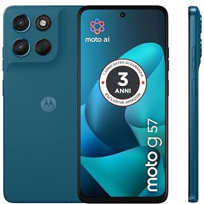 Motorola moto g57 con 3 anni di garanzia (8/256GB, Fotocamera 50+8MP+flicker sensor, Display 6.72" 120Hz, 5100mAh, Snapdragon 6s Gen 4, Android 16), PANTONE Corsair Motorola moto g57 con 3 anni di garanzia (8/256GB, Fotocamera 50+8MP+flicker sensor, Display 6.72" 120Hz, 5100mAh, Snapdragon 6s Gen 4, Android 16), PANTONE Corsair
