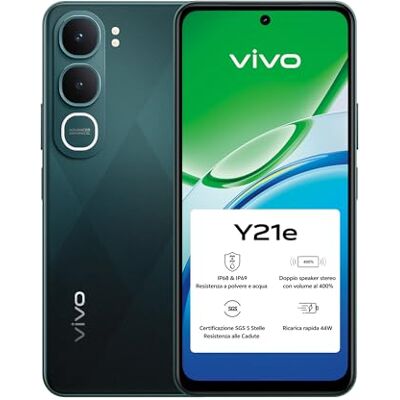 vivo Y21e, smartphone 4 GB di RAM + 128 GB ROM, fotocamera principale da 50 MP, 6,68" HD+ 90 Hz, batteria da 5200 mAh, ricarica rapida 44 W, IP68 e IP69, doppio altoparlante, doppia SIM,NFC vivo Y21e, smartphone 4 GB di RAM + 128 GB ROM, fotocamera principale da 50 MP, 6,68" HD+ 90 Hz, batteria da 5200 mAh, ricarica rapida 44 W, IP68 e IP69, doppio altoparlante, doppia SIM,NFC