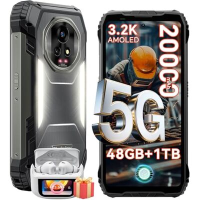 Blackview Xplore 2 Rugged Smartphone 5G, 20000mAh Batteria Telefono Indistruttibile, 6.73''FHD, 120Hz, MTK 8300, 3.2K AMOLED, 50MP+20MP, 48GB+1TB Cellulare Robusto, Dual SIM/OTG/WIFI 6/IP68 Blackview Xplore 2 Rugged Smartphone 5G, 20000mAh Batteria Telefono Indistruttibile, 6.73''FHD, 120Hz, MTK 8300, 3.2K AMOLED, 50MP+20MP, 48GB+1TB Cellulare Robusto, Dual SIM/OTG/WIFI 6/IP68
