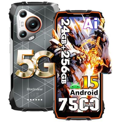 Blackview BL7000 Android 15 Téléphone Portable Incassable 5G, 24Go+256Go/SD-2To AI Telephone,6.78" FHD+,50MP AI Caméra,7500mAh Smartphone Incassable Etanche, 4G&5G,NFC,OTG,GPS,2 ans de garantie,Orange Blackview BL7000 Android 15 Téléphone Portable Incassable 5G, 24Go+256Go/SD-2To AI Telephone,6.78" FHD+,50MP AI Caméra,7500mAh Smartphone Incassable Etanche, 4G&5G,NFC,OTG,GPS,2 ans de garantie,Orange
