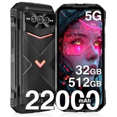 DOOGEE VMAX Pro 5G Rugged Smartphone 2024, 32(12+20) GB + 512GB(TF 2TB), 22000mAh Batteria, Android 14 Telefono Indistruttibile, 108MP AI Fotocamera 6,58" FHD+ 120Hz, NFC/OTG DOOGEE VMAX Pro 5G Rugged Smartphone 2024, 32(12+20) GB + 512GB(TF 2TB), 22000mAh Batteria, Android 14 Telefono Indistruttibile, 108MP AI Fotocamera 6,58" FHD+ 120Hz, NFC/OTG