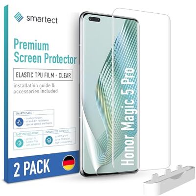 smartect TPU Pellicola Protettiva 2 Pezzi per Honor Magic 5 Pro Schermo Protettivo HD Anti Graffio, Senza Bolle, Ultra Trasparente, Compatible Impronte Digitali, Compatible Cover smartect TPU Pellicola Protettiva 2 Pezzi per Honor Magic 5 Pro Schermo Protettivo HD Anti Graffio, Senza Bolle, Ultra Trasparente, Compatible Impronte Digitali, Compatible Cover