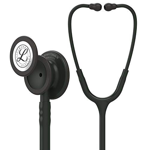 3M Stetoscopio per il monitoraggio Classic III, testina Black Edition, tubo auricolare nero, 69 cm,
