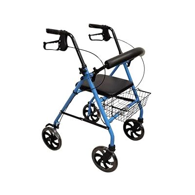 TERMIGEA RO10 Deambulatore per Anziani con Seduta Pieghevole, Carrello per Anziani per Camminare in Acciaio (Portata 130KG) Sedile e Schienale Imbottito, con Freni, Altezza Regolabile (Azzurro) TERMIGEA RO10 Deambulatore per Anziani con Seduta Pieghevole, Carrello per Anziani per Camminare in Acciaio (Portata 130KG) Sedile e Schienale Imbottito, con Freni, Altezza Regolabile (Azzurro)