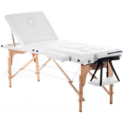 Quirumed Lettino da massaggio per donne incinte, pieghevole, 194 x 70 cm, colore bianco, legno, similpelle, foro per pancia, foro per viso, testa rimovibile, fino a 150 kg Quirumed Lettino da massaggio per donne incinte, pieghevole, 194 x 70 cm, colore bianco, legno, similpelle, foro per pancia, foro per viso, testa rimovibile, fino a 150 kg