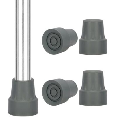 supregear Punte in Gomma (Confezione da 4), Punte da 19 mm Antiscivolo con Inserti in Metallo Accessori per Bastone da Passeggio, Grigio supregear Punte in Gomma (Confezione da 4), Punte da 19 mm Antiscivolo con Inserti in Metallo Accessori per Bastone da Passeggio, Grigio