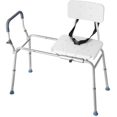 VEVOR Sedia da Bagno Scorrevole, Sedile per Trasferimento per Vasca da Bagno Carico max 180 kg con Braccioli Schienale per Adulti, Sedia per Doccia Altezza Regolabile Ausilio per Cura Domestica VEVOR Sedia da Bagno Scorrevole, Sedile per Trasferimento per Vasca da Bagno Carico max 180 kg con Braccioli Schienale per Adulti, Sedia per Doccia Altezza Regolabile Ausilio per Cura Domestica