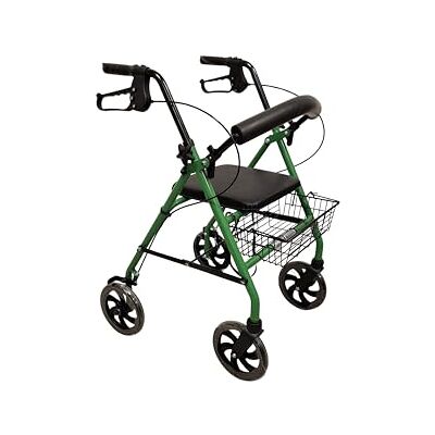 TERMIGEA RO10 Deambulatore per Anziani con Seduta Pieghevole, Carrello per Anziani per Camminare in Acciaio (Portata 130KG) Sedile e Schienale Imbottito, con Freni, Altezza Regolabile (Verde) TERMIGEA RO10 Deambulatore per Anziani con Seduta Pieghevole, Carrello per Anziani per Camminare in Acciaio (Portata 130KG) Sedile e Schienale Imbottito, con Freni, Altezza Regolabile (Verde)