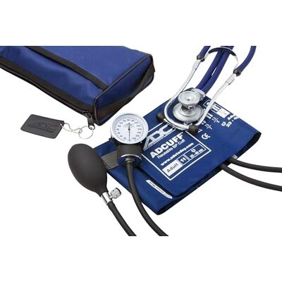 ADC Pro's Combo II SR Set Sfigmomanometro aneroide tascabile per adulti/Stetoscopio con Prosphyg 768 Sfigmomanometro per pressione arteriosa , colore blu elettrico ADC Pro's Combo II SR Set Sfigmomanometro aneroide tascabile per adulti/Stetoscopio con Prosphyg 768 Sfigmomanometro per pressione arteriosa , colore blu elettrico