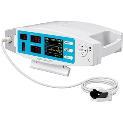 Pulox PO-900 Pulsossimetro stazionario per la misurazione saturazione di ossigeno, frequenza cardiaca e valore PI Con allarme e software Pulox PO-900 Pulsossimetro stazionario per la misurazione saturazione di ossigeno, frequenza cardiaca e valore PI Con allarme e software