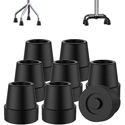 supregear Punte per Bastone (8-Pack), 16 mm Punta in Gomma Antiscivolo per Bastone Quad Sostituzione per Bastoni da Passeggio, Stampelle Accessori per Pastone Pieghevole, Nero supregear Punte per Bastone (8-Pack), 16 mm Punta in Gomma Antiscivolo per Bastone Quad Sostituzione per Bastoni da Passeggio, Stampelle Accessori per Pastone Pieghevole, Nero