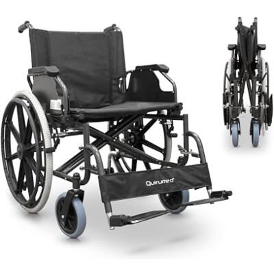 Quirumed Sedia a rotelle , LARGHEZZA SPECIALE 56 CM UTILE, pieghevole, Acciaio, Imbottitura rimovibile, Seduta ampia, Ripiegabile facilmente, Braccioli rimovibili, Per anziani, Per disabili Quirumed Sedia a rotelle , LARGHEZZA SPECIALE 56 CM UTILE, pieghevole, Acciaio, Imbottitura rimovibile, Seduta ampia, Ripiegabile facilmente, Braccioli rimovibili, Per anziani, Per disabili