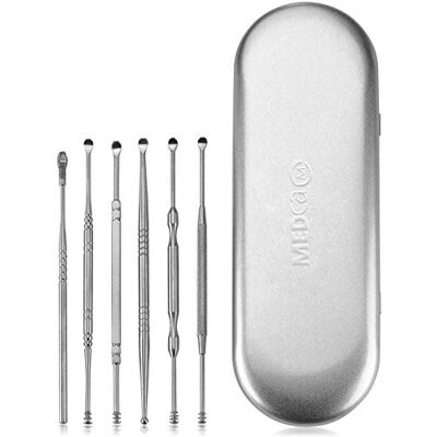 MEDca Kit di Rimozione del Cerume – Set 6 Pezzi di Strumenti per Pulizia dell’Orecchio, Kit Curette in Acciaio Inox per la Pulizia Accurata dell’Orecchio dal Cerume Strumento di Pulizia a Spirale + Custodia MEDca Kit di Rimozione del Cerume – Set 6 Pezzi di Strumenti per Pulizia dell’Orecchio, Kit Curette in Acciaio Inox per la Pulizia Accurata dell’Orecchio dal Cerume Strumento di Pulizia a Spirale + Custodia