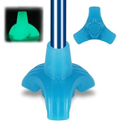supregear Punta Tripode per Bastone, Brilla al Buio, Base Antiscivolo, Si Adatta a Bastoni da 3/4 Pollici, Migliora Stabilità e Visibilità al Buio, Blu supregear Punta Tripode per Bastone, Brilla al Buio, Base Antiscivolo, Si Adatta a Bastoni da 3/4 Pollici, Migliora Stabilità e Visibilità al Buio, Blu