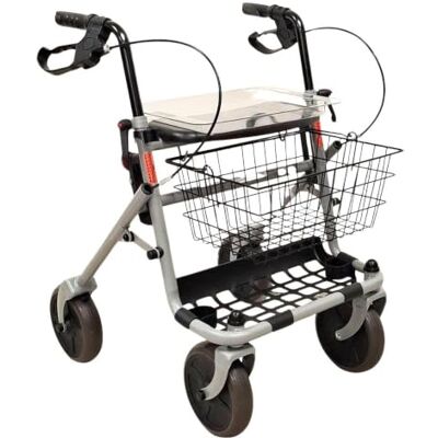TERMIGEA RO7 Deambulatore, Rollator Pieghevole Per Anziani, Disabili E Malati, Sedile In Plastica Con Vassoio, Cestino Portaoggetti, Porta Bastone TERMIGEA RO7 Deambulatore, Rollator Pieghevole Per Anziani, Disabili E Malati, Sedile In Plastica Con Vassoio, Cestino Portaoggetti, Porta Bastone