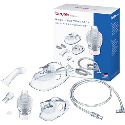 Beurer IH 16 Yearpack, un set completo di accessori con nebulizzatore per l'inalatore IH 16, serbatoio per farmaci, boccaglio, maschera per bambini e per adulti, 5 filtri di ricambio,disinfettabile Beurer IH 16 Yearpack, un set completo di accessori con nebulizzatore per l'inalatore IH 16, serbatoio per farmaci, boccaglio, maschera per bambini e per adulti, 5 filtri di ricambio,disinfettabile