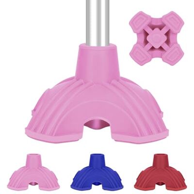 supregear Punte per Bastone, Base Quadrupla Autoportante Sostitutiva per Bastoni Da Passeggio E Pieghevoli, 4 Punte in Gomma Resistente per Bastoni Da Passeggio, 3/4 Inch (19 mm), Rosa Chiaro supregear Punte per Bastone, Base Quadrupla Autoportante Sostitutiva per Bastoni Da Passeggio E Pieghevoli, 4 Punte in Gomma Resistente per Bastoni Da Passeggio, 3/4 Inch (19 mm), Rosa Chiaro