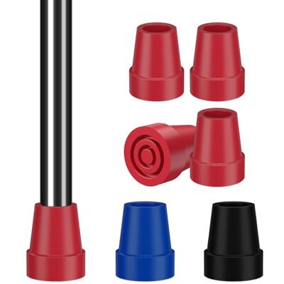 supregear Punte per Bastoni da 19 mm Set da 4 Tappi di Gomma Robusti, Punte Rinforzate in Acciaio Antiscivolo per Bastoni e Stampelle, Rosso supregear Punte per Bastoni da 19 mm Set da 4 Tappi di Gomma Robusti, Punte Rinforzate in Acciaio Antiscivolo per Bastoni e Stampelle, Rosso
