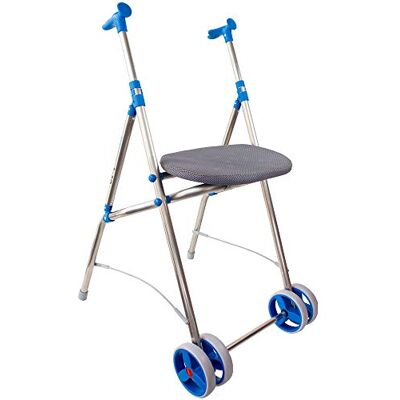Forta Walker in alluminio pieghevole con sedile due ruote blu Forta Walker in alluminio pieghevole con sedile due ruote blu
