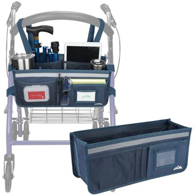 supregear Cestino Rollator, Grande Capacità Organizzatore Borsa con Svariate Tasche, Borsa di Stoccaggio Pieghevole Universale Impermeabile, Accessori per Rollator per Anziani, Blu Scuro supregear Cestino Rollator, Grande Capacità Organizzatore Borsa con Svariate Tasche, Borsa di Stoccaggio Pieghevole Universale Impermeabile, Accessori per Rollator per Anziani, Blu Scuro