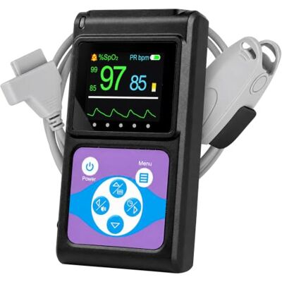 Pulox Pulsossimetro PO-650A Ossimetro palmare portatile con sensore esterno Misurazioni a lungo termine, Memoria dati, Segnale acustico Pulox Pulsossimetro PO-650A Ossimetro palmare portatile con sensore esterno Misurazioni a lungo termine, Memoria dati, Segnale acustico