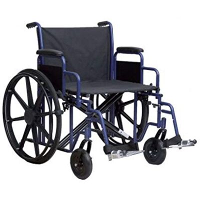TERMIGEA Sedia a rotelle bariatrica ad autospinta, 55 cm, Blu, Acciaio, Pieghevole TERMIGEA Sedia a rotelle bariatrica ad autospinta, 55 cm, Blu, Acciaio, Pieghevole