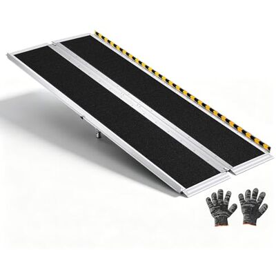 VEVOR Rampa Pieghevole per Sedie a Rotelle, 183 cm, Rampa di Soglia Portatile in Alluminio Resistente, Superficie Antiscivolo, Portata Massima 363 kg, per Gradini, Scale, Ingressi, Porte e Scooter VEVOR Rampa Pieghevole per Sedie a Rotelle, 183 cm, Rampa di Soglia Portatile in Alluminio Resistente, Superficie Antiscivolo, Portata Massima 363 kg, per Gradini, Scale, Ingressi, Porte e Scooter