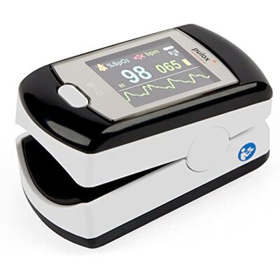 Pulox Pulsossimetro PO-300 Saturimetro da dito ricaricabile per misurare SpO2 e frequenza del polso, con allarme e registrazione Pulox Pulsossimetro PO-300 Saturimetro da dito ricaricabile per misurare SpO2 e frequenza del polso, con allarme e registrazione