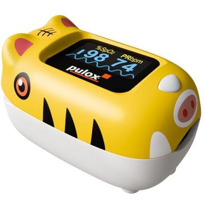 Pulox PO-230 Pulsiossimetro per bambini In giallo con adesivi Misurazione della saturazione di ossigeno e della frequenza cardiaca Pulox PO-230 Pulsiossimetro per bambini In giallo con adesivi Misurazione della saturazione di ossigeno e della frequenza cardiaca
