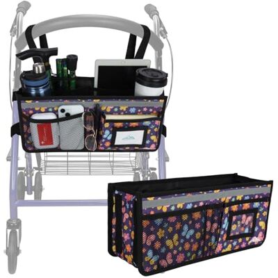 supregear Cestino Rollator, Grande Capacità Organizzatore Borsa con Svariate Tasche, Borsa di Stoccaggio Pieghevole Universale Impermeabile, Accessori per Rollator per Anziani, Farfalla Viola supregear Cestino Rollator, Grande Capacità Organizzatore Borsa con Svariate Tasche, Borsa di Stoccaggio Pieghevole Universale Impermeabile, Accessori per Rollator per Anziani, Farfalla Viola