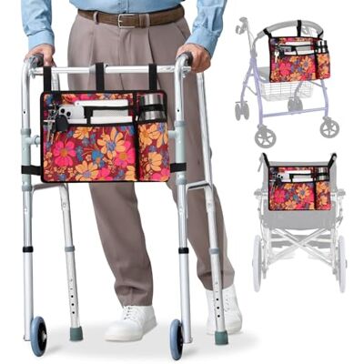 supregear Borsa per Sedia a Rotelle con Portabicchieri, Borsa per Girello Resistente All'acqua Cestino Accessori per Camminatore Pieghevole per Sedie a Rotelle, Deambulatori, Scooter (Floreale) supregear Borsa per Sedia a Rotelle con Portabicchieri, Borsa per Girello Resistente All'acqua Cestino Accessori per Camminatore Pieghevole per Sedie a Rotelle, Deambulatori, Scooter (Floreale)
