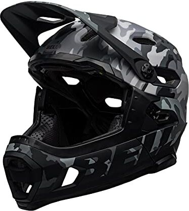 BELL Super DH MIPS, Casco da Bicicletta MTB Unisex Adulto, Matte/Gloss Black Camo, S   52-56cm