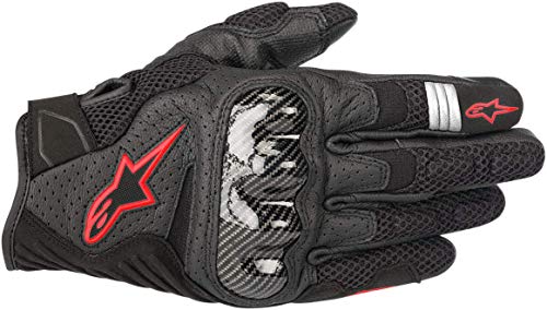 Alpinestars Smx-1 Air V2 Guanti Nero Rosso Fluo L