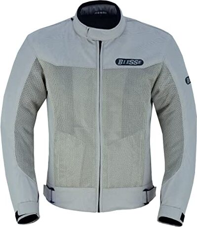 BI ESSE Giacca Moto Estiva Traforato interno Impermiabile Sfodrabile Con Protezioni CE (L, GRIGIO)