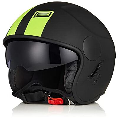 ORIGINE Casco Jet Moto Casco Aperto Scooter Omologato ECE con Visiera (BASIC FLUO YELLOW BLACK,M) ORIGINE Casco Jet Moto Casco Aperto Scooter Omologato ECE con Visiera (BASIC FLUO YELLOW BLACK,M)