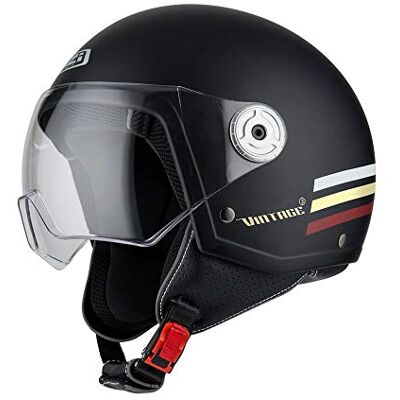 Casco - Nzi Vintage 3Triband - Nero Borgogna - 3Triband - Casco Casco - Nzi Vintage 3Triband - Nero Borgogna - 3Triband - Casco