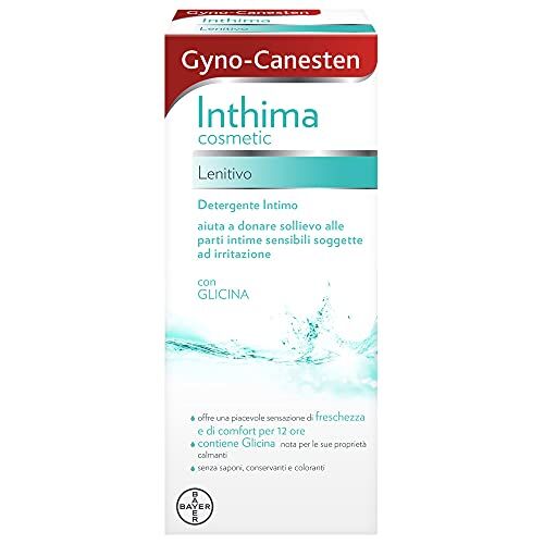 Gyno-Canesten Inthima Cosmetic Lenitivo per Igiene Intima, Detergente 12 Ore di Comfort e Freschezza, Donna e Uomo con Glicina 200g