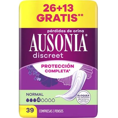 Assorbenti Discreet Ausonia per incontinenza normale - 26 pezzi Assorbenti Discreet Ausonia per incontinenza normale - 26 pezzi