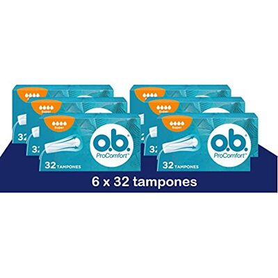 o.b. Procomfort Tamponi Digital Plus per una protezione ottimale, assorbimento e comfort. Risponsabili per l'ambiente, 6 x 32 unità (192 unità totali) o.b. Procomfort Tamponi Digital Plus per una protezione ottimale, assorbimento e comfort. Risponsabili per l'ambiente, 6 x 32 unità (192 unità totali)