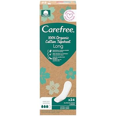 Carefree 10 x 24 slip in cotone organico 100% cotone biologico, ipoallergenico e dermatologicamente testato, naturale sensazione di freschezza e morbidezza sulla pelle, 10 x 24 pezzi Carefree 10 x 24 slip in cotone organico 100% cotone biologico, ipoallergenico e dermatologicamente testato, naturale sensazione di freschezza e morbidezza sulla pelle, 10 x 24 pezzi