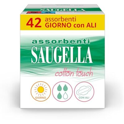 Saugella Assorbenti Cotton Touch Giorno con Ali, 42 Pezzi Saugella Assorbenti Cotton Touch Giorno con Ali, 42 Pezzi