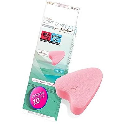 JOYDIVISION Soft-Tampons normal 10 pezzi tamponi senza filo per sport, nuoto e spa spugnette mestruali ultra soft facile inserimento e rimozione senza filo JOYDIVISION Soft-Tampons normal 10 pezzi tamponi senza filo per sport, nuoto e spa spugnette mestruali ultra soft facile inserimento e rimozione senza filo