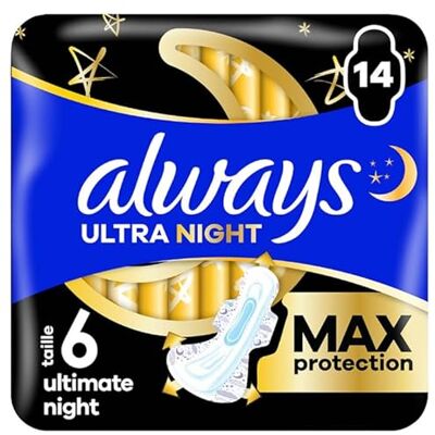 Always Assorbenti igienici Ultimate Night (taglia 6) Ala 14 pezzi Always Assorbenti igienici Ultimate Night (taglia 6) Ala 14 pezzi
