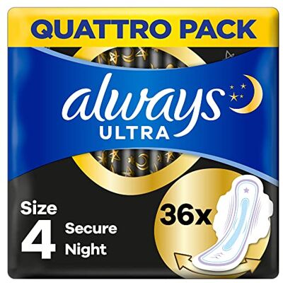 Always 36x assorbenti igienici Ultra Night taglia 4 con ali 1 pezzo Always 36x assorbenti igienici Ultra Night taglia 4 con ali 1 pezzo
