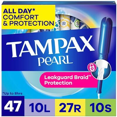Tampax Pearl Tamponi in plastica, confezione multipla leggera, regolare/super assorbente, senza profumo, 50 pezzi Tampax Pearl Tamponi in plastica, confezione multipla leggera, regolare/super assorbente, senza profumo, 50 pezzi