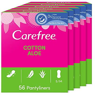 Carefree Salvaslip in cotone e aloe, confezione da 5 pezzi = 280 salvaslip Carefree Salvaslip in cotone e aloe, confezione da 5 pezzi = 280 salvaslip