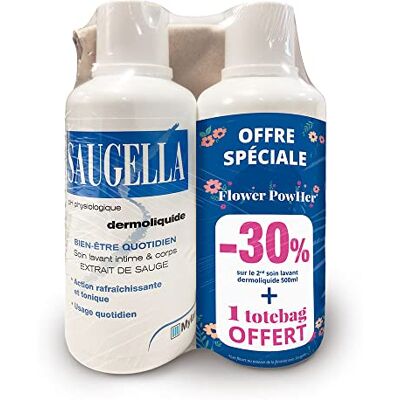 Saugella Dermoliquido 2 x 500 ml + 1 Totebag in omaggio Saugella Dermoliquido 2 x 500 ml + 1 Totebag in omaggio