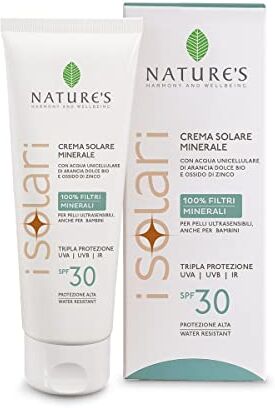 Nature's I solari crema solare minerale SPF indicata per pelli chiare e delicate 100 ml (SPF30)